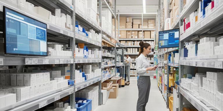 Schweizer Handelsunternehmen mit übersichtlicher Warenpräsentation und effizienter Lagerlogistik